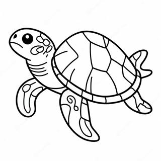 Iloinen Merikilpikonna Uimassa Varityskuva 101294-39806