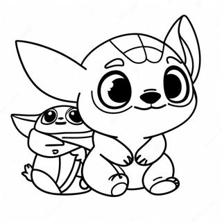 Stitch Ja Baby Yoda Varityskuva 103787-41736