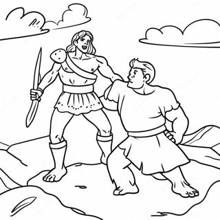 Epatoivoinen Taistelu Davidin Ja Goljatin Valilla Varityskuva 106672 44001