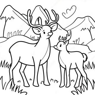 Hirviperhe Niitylla Varittamislehti 110858-47326