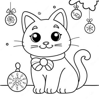 Sopo Joulukissa Leikkimassa Koristeilla Varityskuva 118910 53990