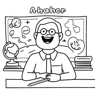 Iloinen Opettaja Luokassa Varityskuva 119578-54506