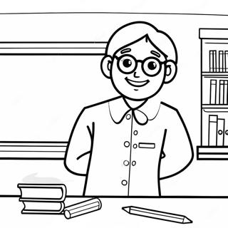 Iloinen Opettaja Luokassa Varityskuva 119578-54507