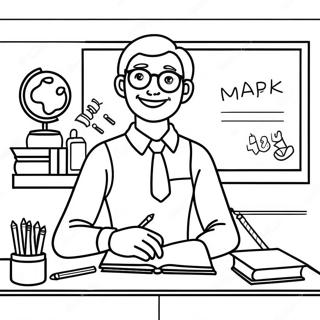 Iloinen Opettaja Luokassa Varityskuva 119578-54508