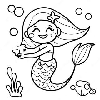 Leikkisa Musta Merenneito Kalojen Kanssa Varityskuva 120605-55314