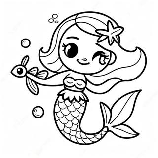 Leikkisa Musta Merenneito Kalojen Kanssa Varityskuva 120605-55315