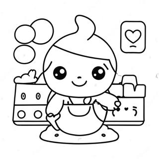 Viehattava Kawaii Barista Varittamissivu 123174 57541