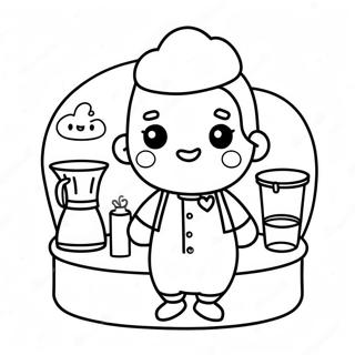 Viehattava Kawaii Barista Varittamissivu 123174 57543