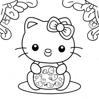 Iloinen Hello Kitty Koriste Esineiden Varityssivu 124124-58284