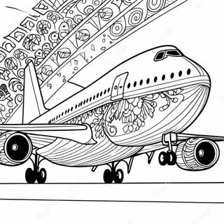 Yksityiskohtainen 747 Lentokoneen Sivukuva Varityssivu 124175-58410