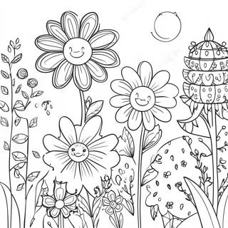 Yksityiskohtainen Kukkatarha Varityskuva 131409-64151