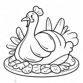 Piirretty Kypsennetty Kalkkuna Varityskuva 134164-66295