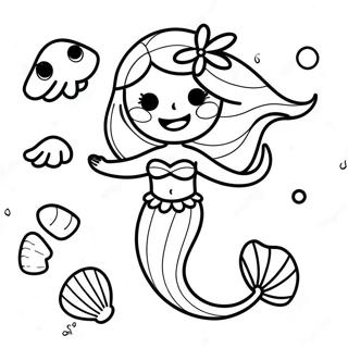 Iloinen Merenneito Simpukoiden Kanssa Varityskuva 135494-67334