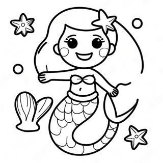 Iloinen Merenneito Simpukoiden Kanssa Varityskuva 135494-67335