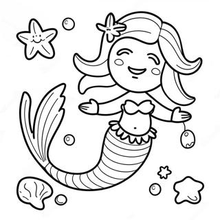 Iloinen Merenneito Simpukoiden Kanssa Varityskuva 135494-67336