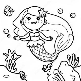 Seikkailunhaluinen Merenneito Tutkimassa Koralliriuttaa Varityssivu 135495-67338