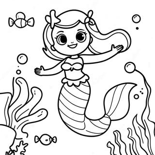 Seikkailunhaluinen Merenneito Tutkimassa Koralliriuttaa Varityssivu 135495-67339