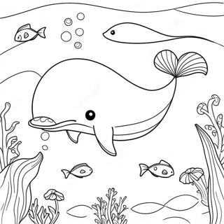 Iloinen Valas Uimassa Varitettava Sivu 136850-68536