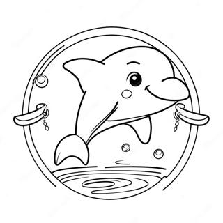 Sopo Delfiini Hyppaamassa Renkaan Lapi Varityskuva 14529-3171