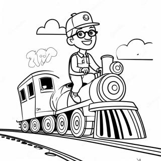 Blippi Ajaa Hauskalla Junalla Varityskuva 16264 3561