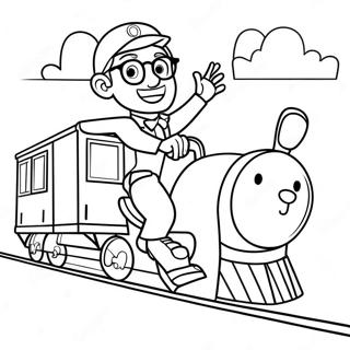 Blippi Ajaa Hauskalla Junalla Varityskuva 16264 3564