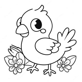 Varikas Kana Kukkien Kanssa Varityskuva 16731-3658