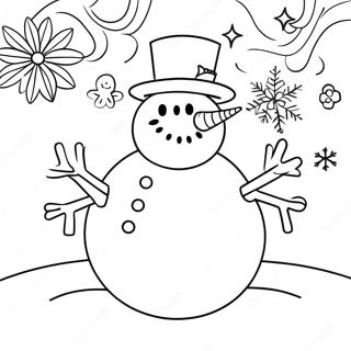 Lumimies Lumihiutaleiden Pudotessa Varityskuva 22851-4997