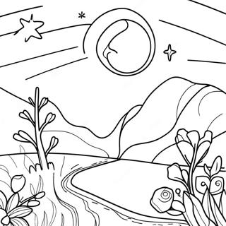 Tahtikirkas Yotaivas Kuun Kanssa Varityskuva 28135-6124