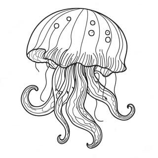 Tyylikas Meduusa Virtaavilla Tentakkeleilla Varityskuva 28953-6309
