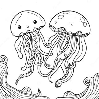 Tyylikas Meduusa Virtaavilla Tentakkeleilla Varityskuva 28953-6311