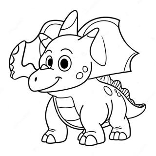 Piirretty Triceratops Leikkimassa Varityskuva 32285-7037