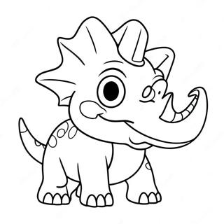 Piirretty Triceratops Leikkimassa Varityskuva 32285-7038