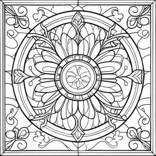 Yksityiskohtainen Lasimaalausikkuna Varityskuva 33718 7370