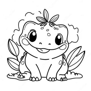 Iloinen Bulbasaur Isolla Hymylla Varityskuva 34160-7459