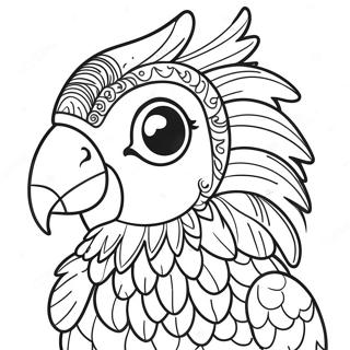 Eksoottinen Papukaija Eloisilla Hoyhenilla Varityskuva 34529 7546