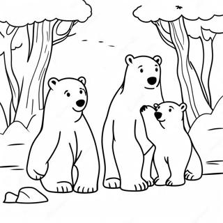 Jaakarhuperhe Lumisessa Maisemassa Varityskuva 40095-8768