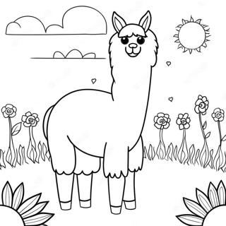 Llama Kukkapellossa Varityskuva 42637-9323