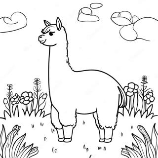 Llama Kukkapellossa Varityskuva 42637-9324