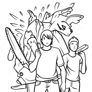 Chainsaw Man Ystavien Kanssa Varityskuva 42730 9341