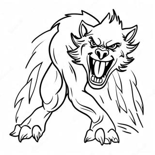 Pelottava Ihmissusi Nousemassa Varjoista Varityskuva 44977-9851