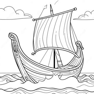 Viikinkilaiva Purjehtimassa Varityskuva 47191-10317