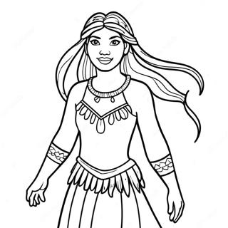 Pocahontas Virtaavassa Mekossa Varityskuva 48267-10563