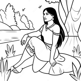 Pocahontas Istuu Joen Varrella Varityskuvassa 48268-10566