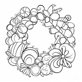 Leikkisa Joulukranssi Karkkitangoilla Varityskuva 49438 10822