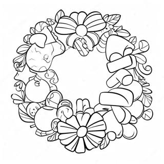 Leikkisa Joulukranssi Karkkitangoilla Varityskuva 49438 10823