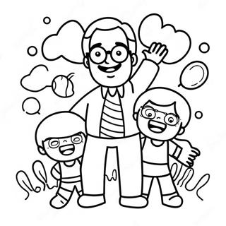 Isa Ja Lapset Hauskaa Pitamassa Varityskuva 50265 11005