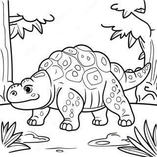 Realistinen Ankylosaurus Metsassa Varityskuva 55256 12102