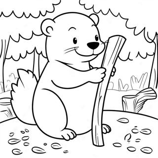 Kiireinen Majava Tyoskentelee Majassa Varityskuva 57850-12668