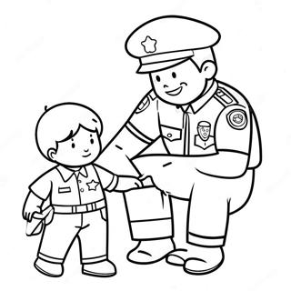 Poliisi Auttamassa Lasta Varityskuva 61046-13401