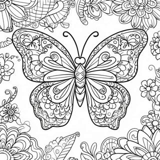 Monimutkainen Zentangle Perhonen Varityskuva 61956-13647